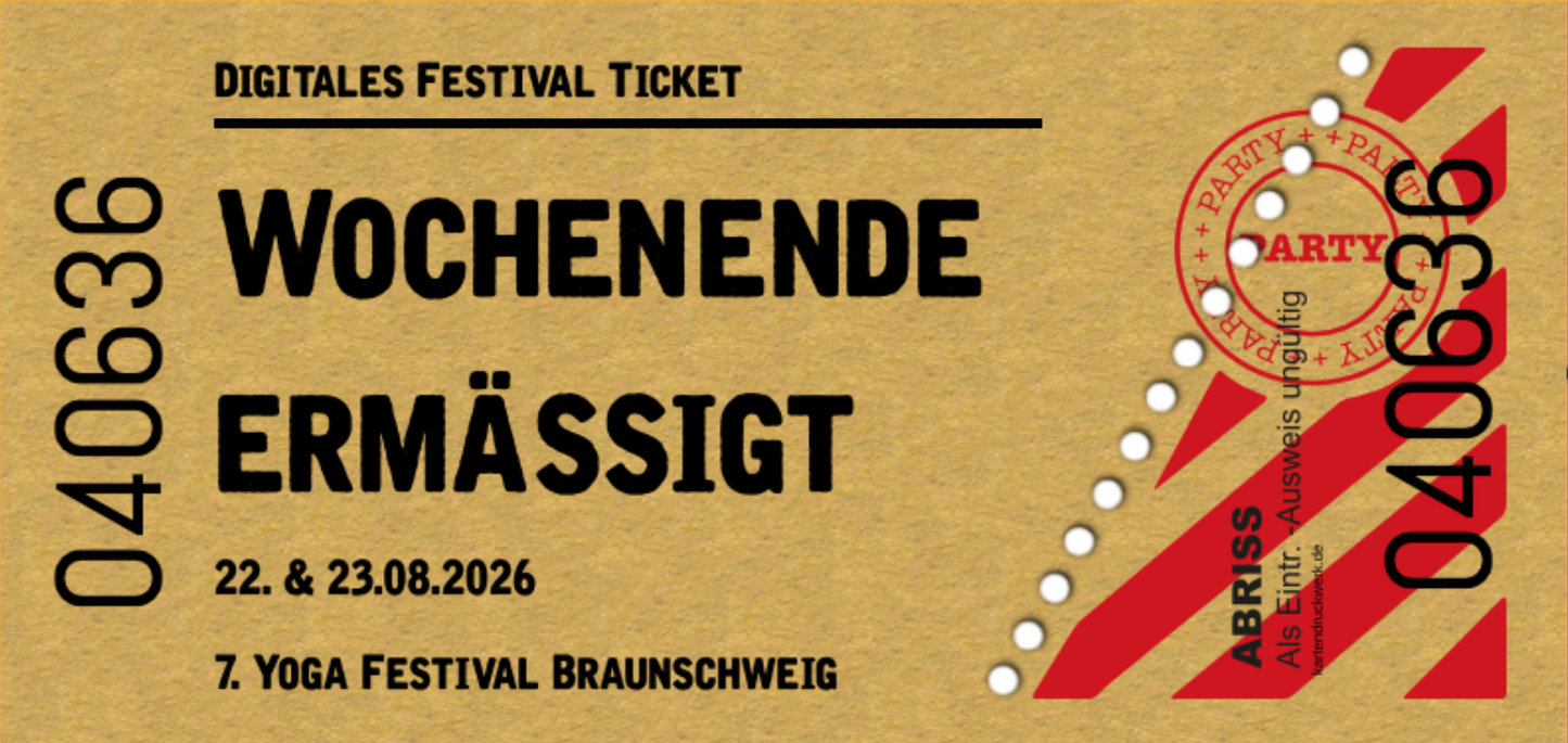 Festival Ticket Wochenende ermäßigt • 22. & 23.08.2026